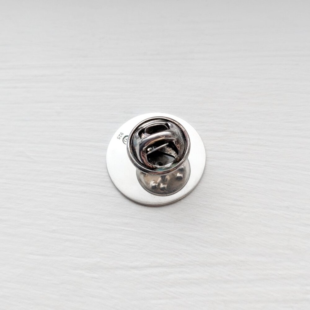 Death's Head Moth and Moon Phases Black and Silver Enamel Pin - Witchy, Goth - Picture 3 of 4